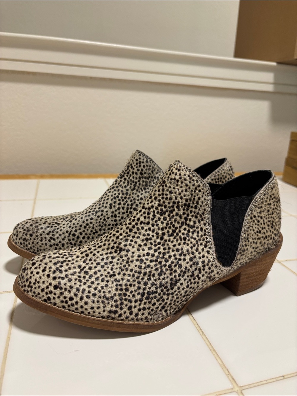 Women's Low Heel Horse Hair Slip-On Booties